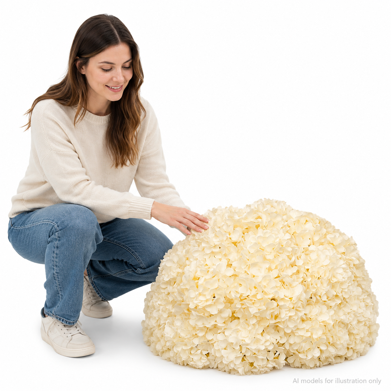 Artificial Hydrangea Half Ball, Wedding Arch Decor  Diameter 15.75 in / 40 cm