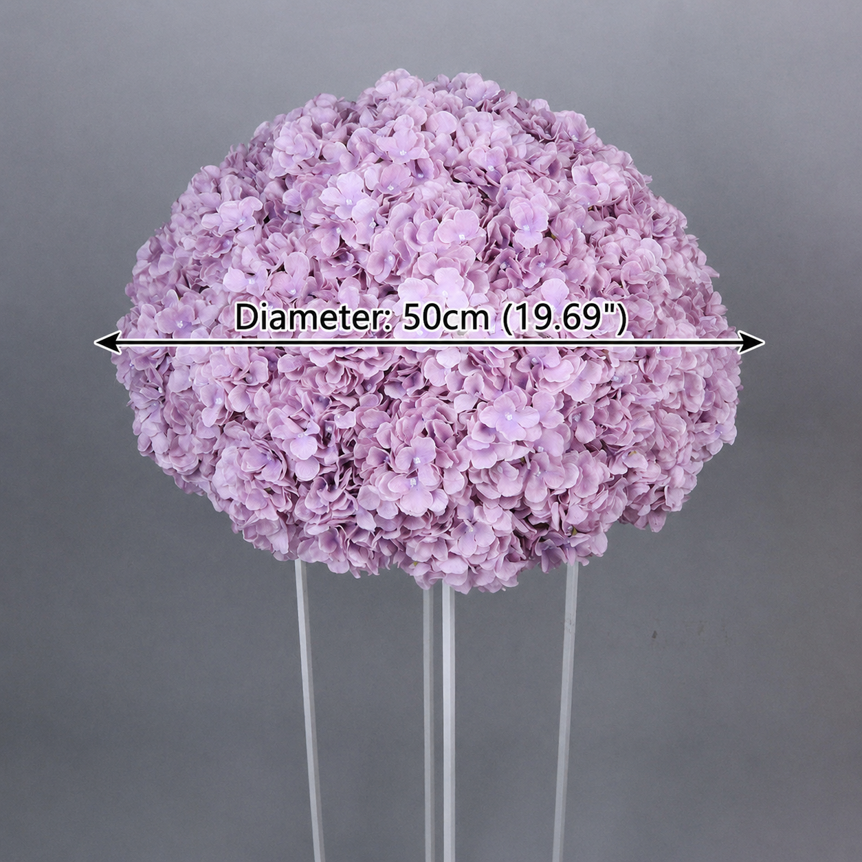 Artificial Hydrangea Half Ball, Wedding Arch Decor Diameter 19.69 in / 50 cm