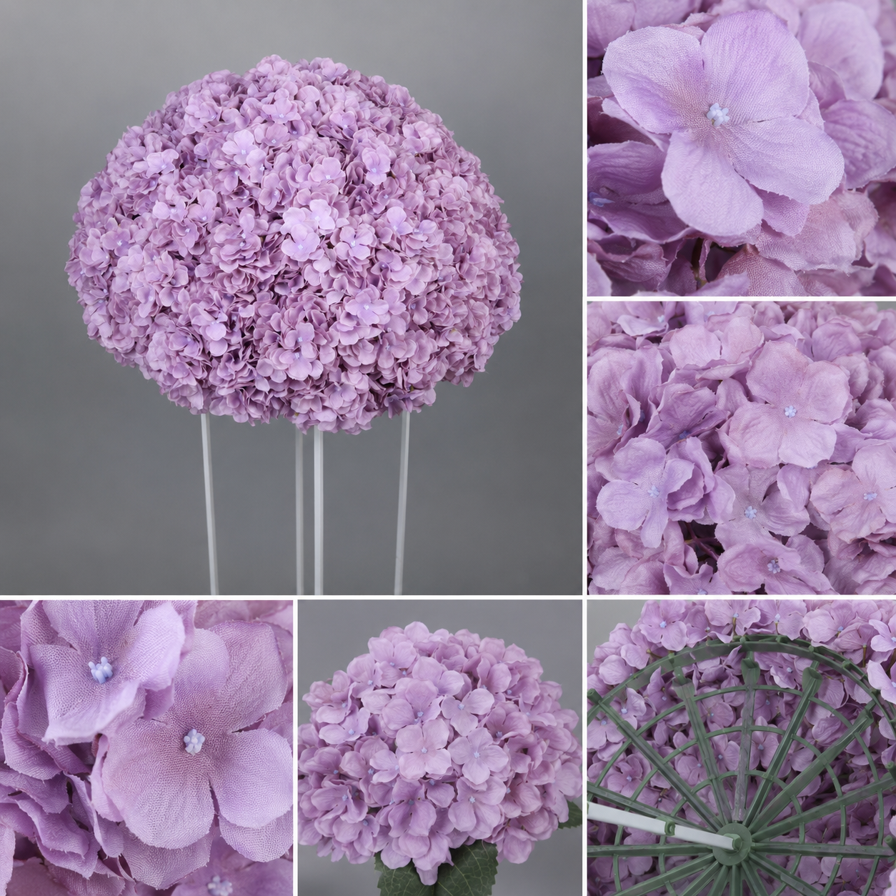 Artificial Hydrangea Half Ball, Wedding Arch Decor Diameter 23.62 in / 60 cm