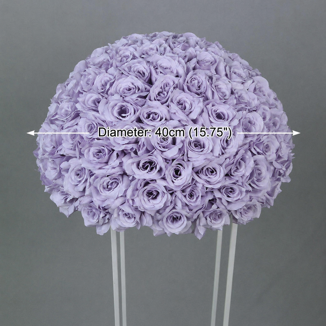 Artificial Rose Half Ball for Wedding Arch Decor,Lavender 15.75 IN / 40CM Diameter