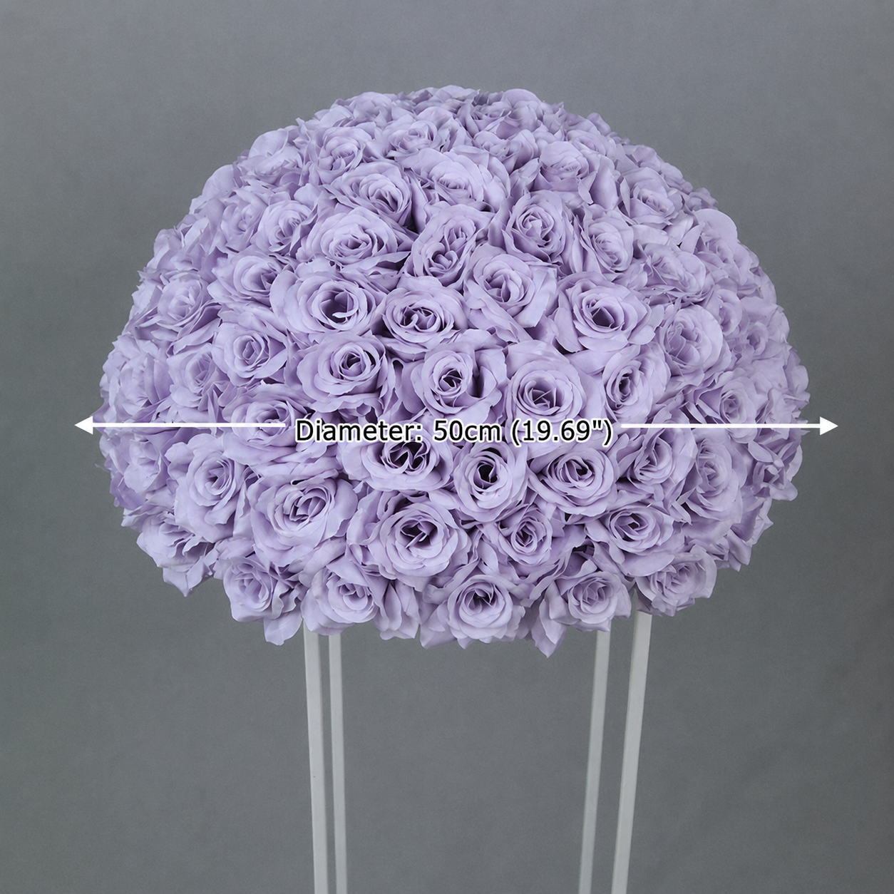 Artificial Rose Half Ball for Wedding Arch Decor,Lavender 19.69 IN / 50CM Diameter