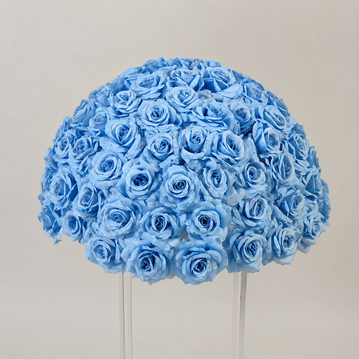 Artificial Rose Half Ball for Wedding Arch Decor, Light Blue 15.75 IN / 40CM Diameter