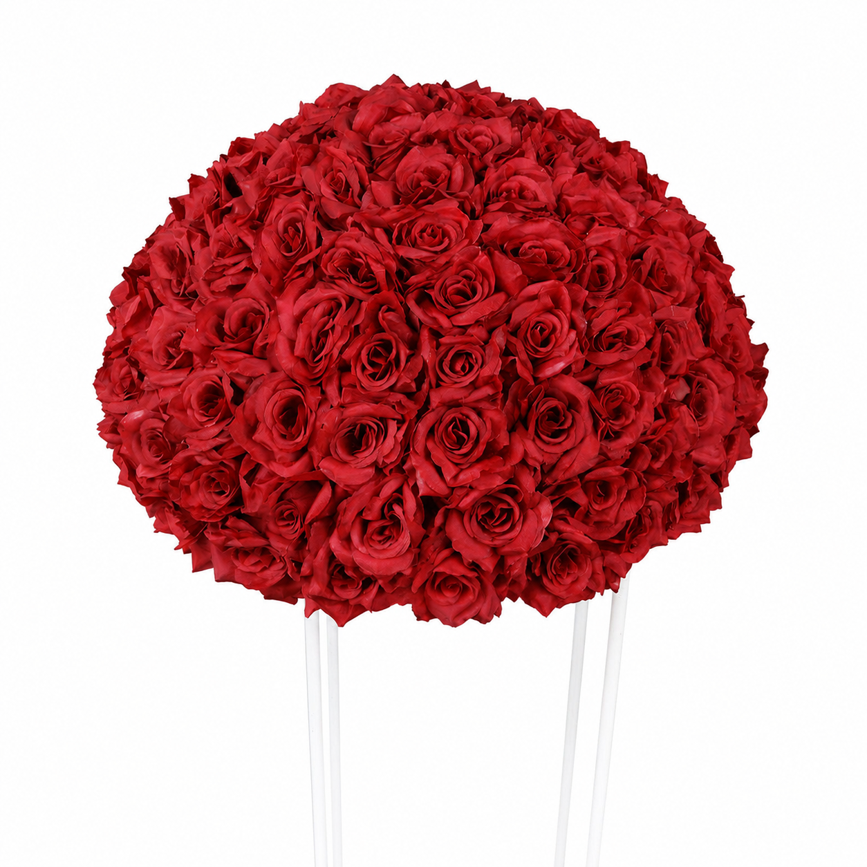 Artificial Rose Half Ball for Wedding Arch Decor,  Dark Red  Diameter 15.75 IN / 40CM
