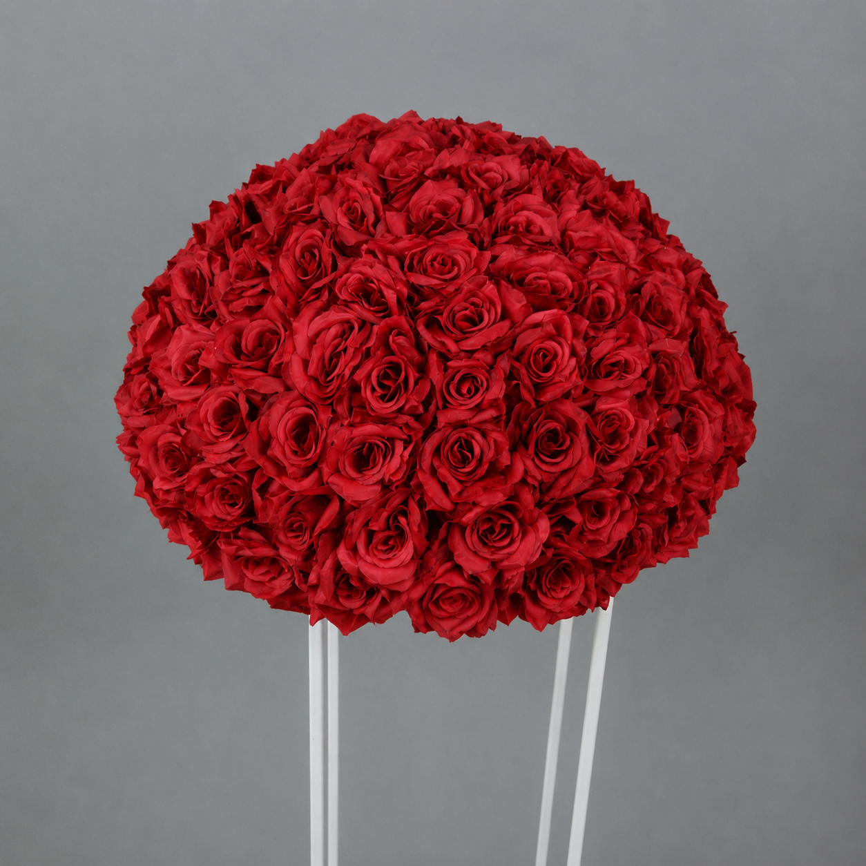 Artificial Rose Half Ball for Wedding Arch Decor,  Dark Red  Diameter 15.75 IN / 40CM