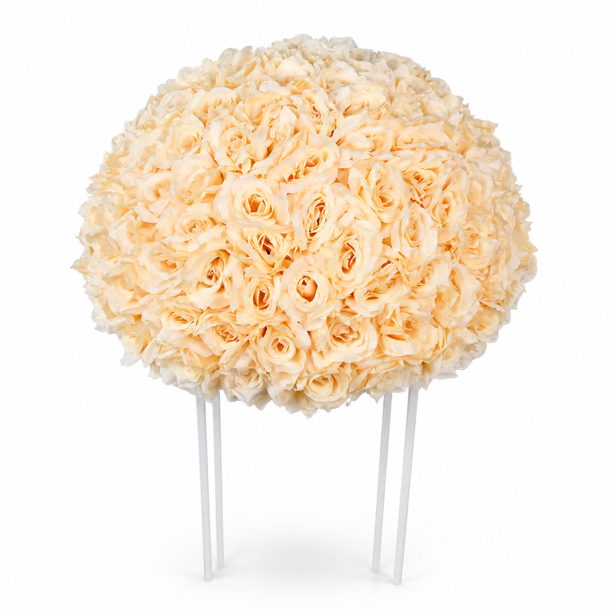 Artificial Rose Half Ball for Wedding Arch Decor,Champagne 15.75 IN / 40CM Diameter