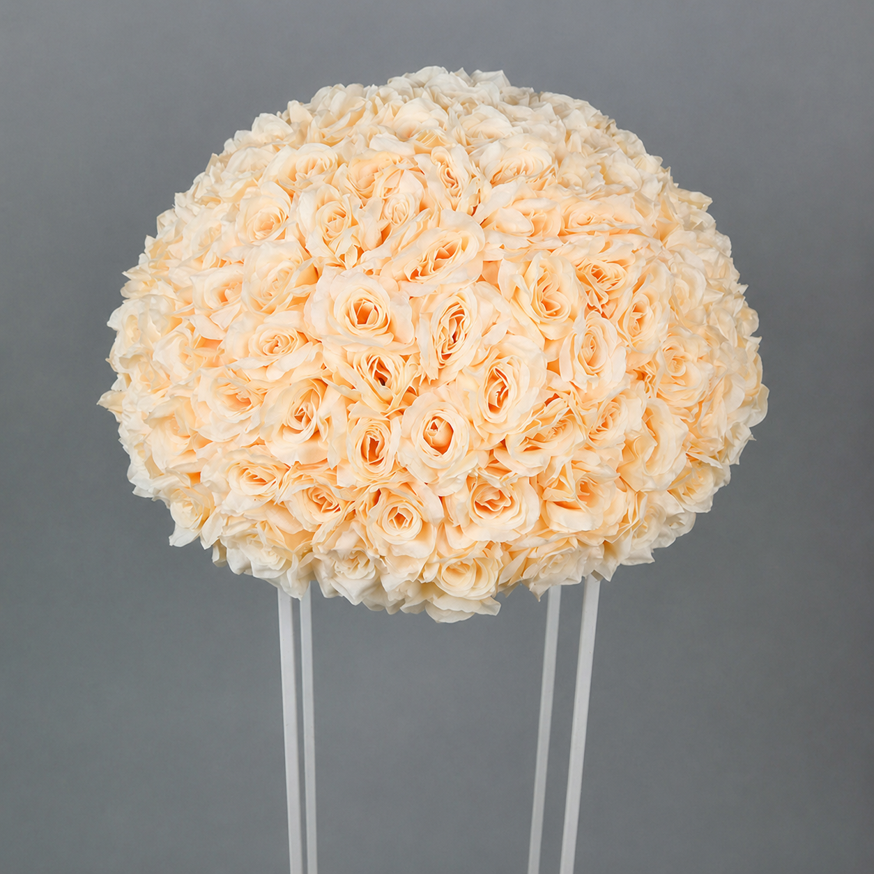 Artificial Rose Half Ball for Wedding Arch Decor,Champagne 15.75 IN / 40CM Diameter