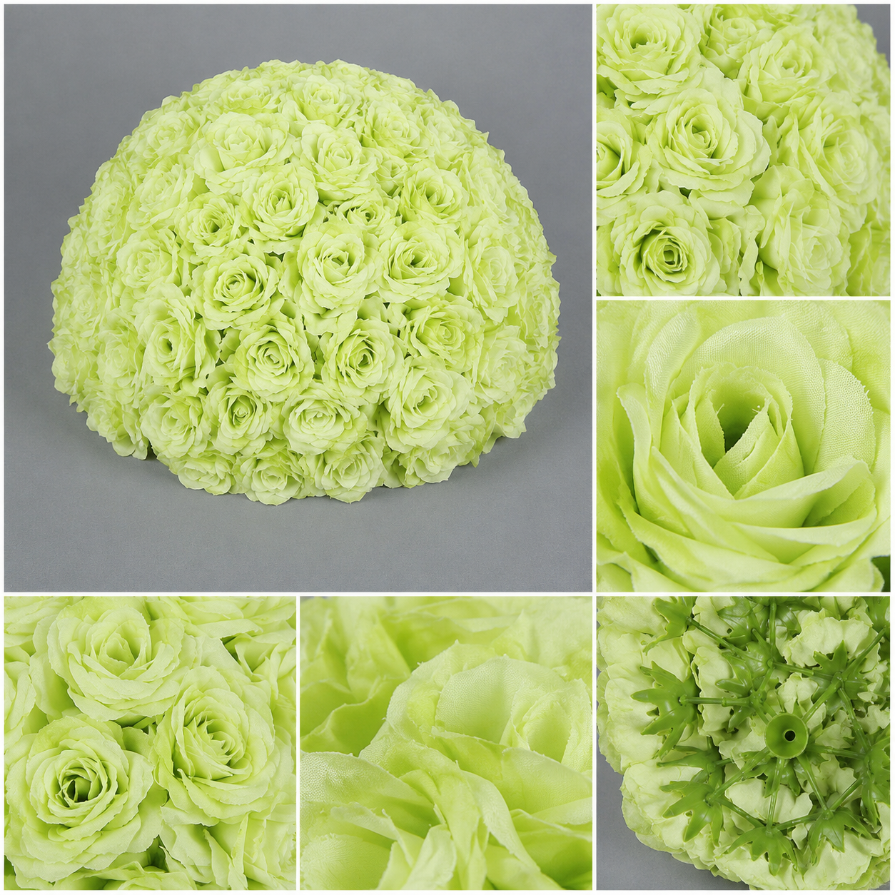 Artificial Rose Half Ball for Wedding Arch Decor,Lime Green 15.75 IN / 40CM Diameter