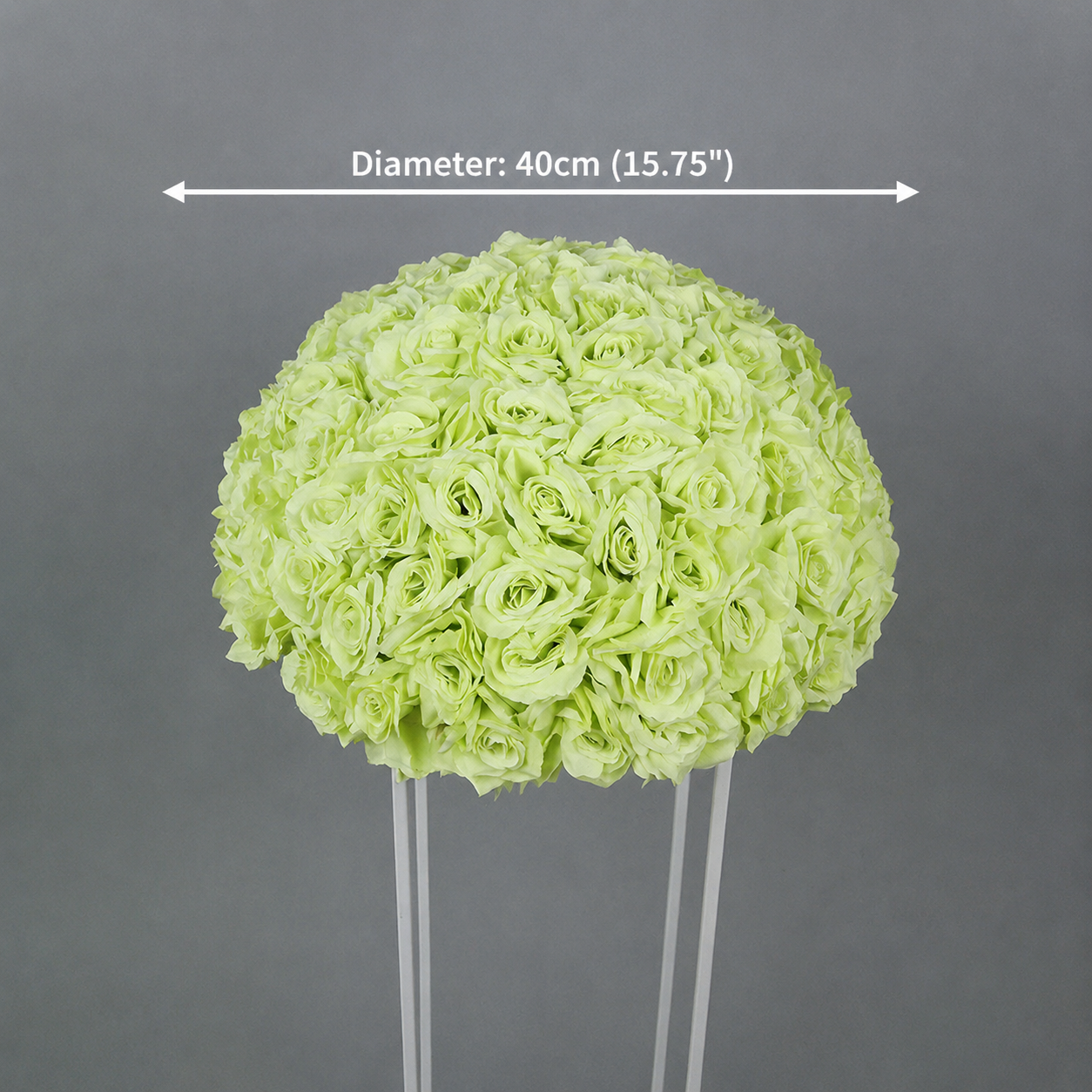 Artificial Rose Half Ball for Wedding Arch Decor,Lime Green 15.75 IN / 40CM Diameter
