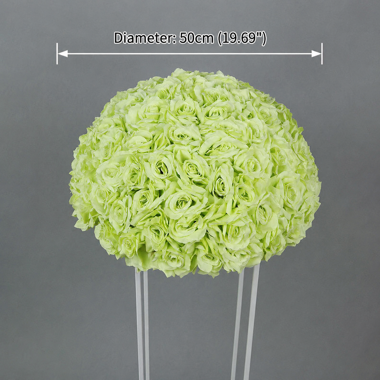 Artificial Rose Half Ball for Wedding Arch Decor,Lime Green 19.69 IN / 50CM Diameter