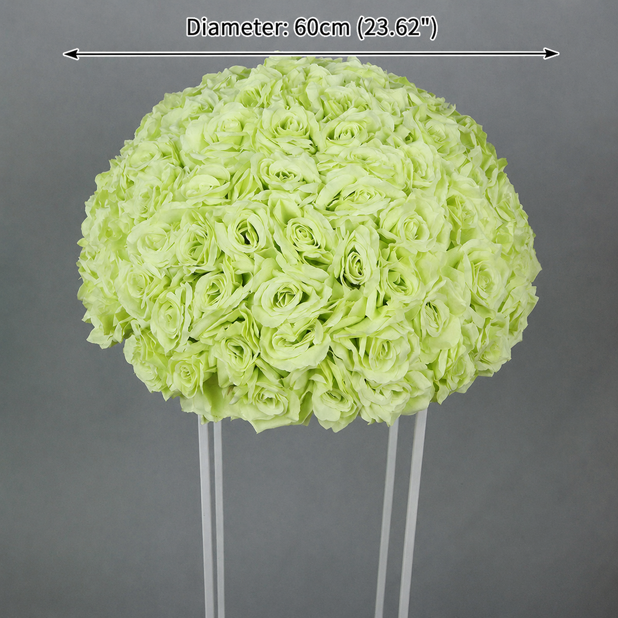 Artificial Rose Half Ball for Wedding Arch Decor,Lime Green 23.62 IN / 60CM Diameter