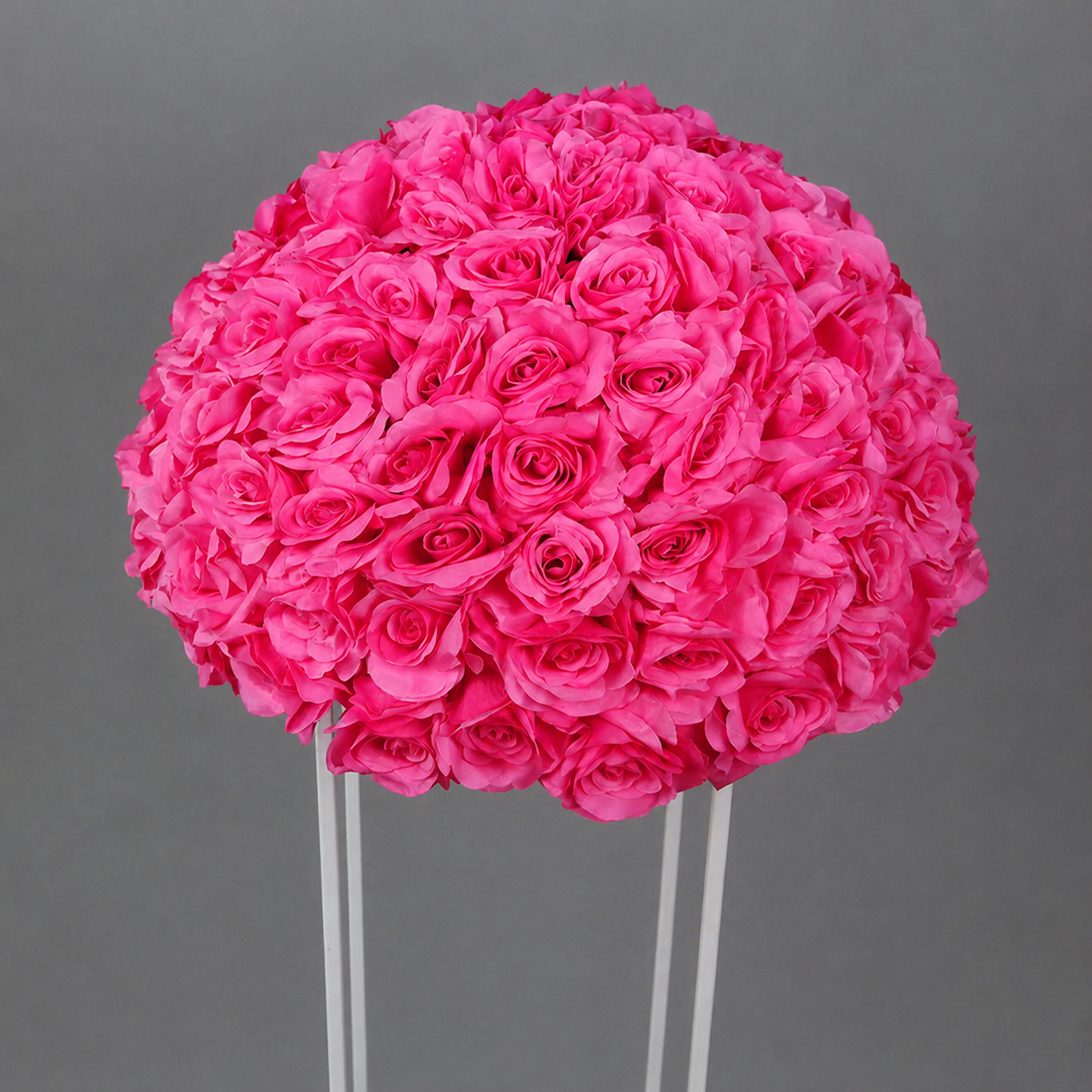 Artificial Rose Half Ball for Wedding Arch Decor, Hot Pink 15.75 IN / 40CM Diameter