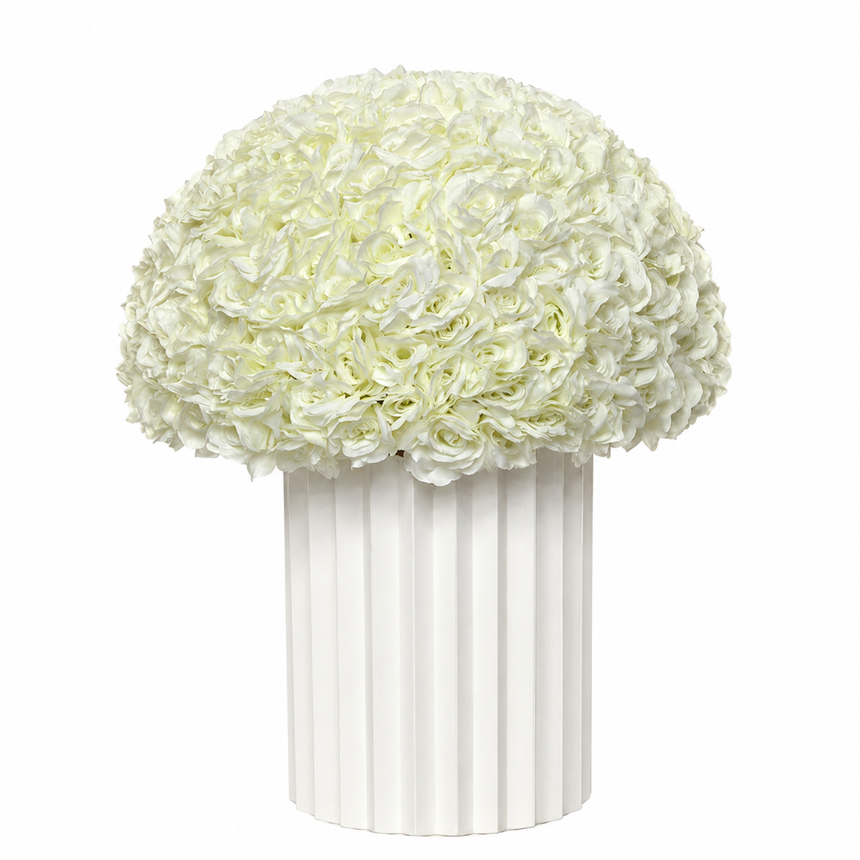 Artificial Rose Half Ball for Wedding Arch Decor, Ivory White