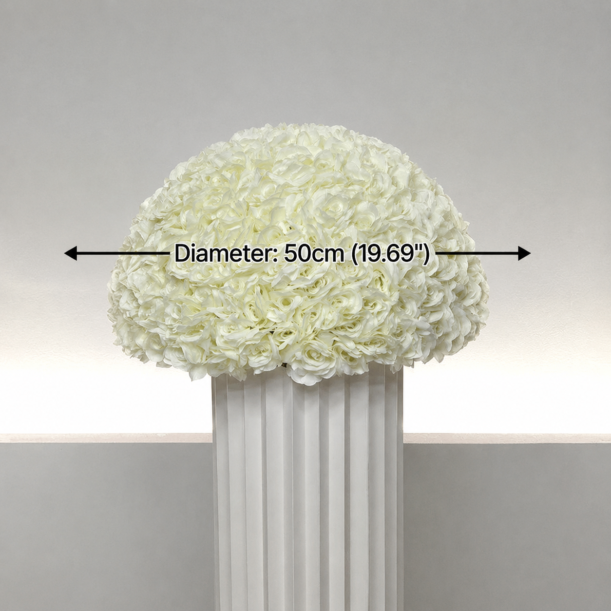 Artificial Rose Half Ball for Wedding Arch Decor, Ivory White