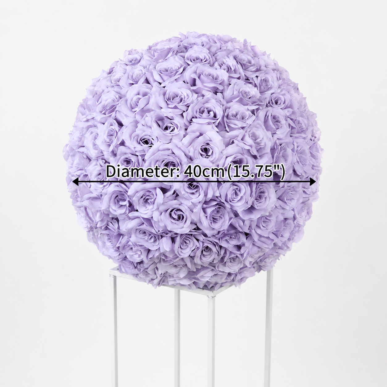 Artificial Rose Flower Ball, Wedding Arch Decor, Lavender, 40CM