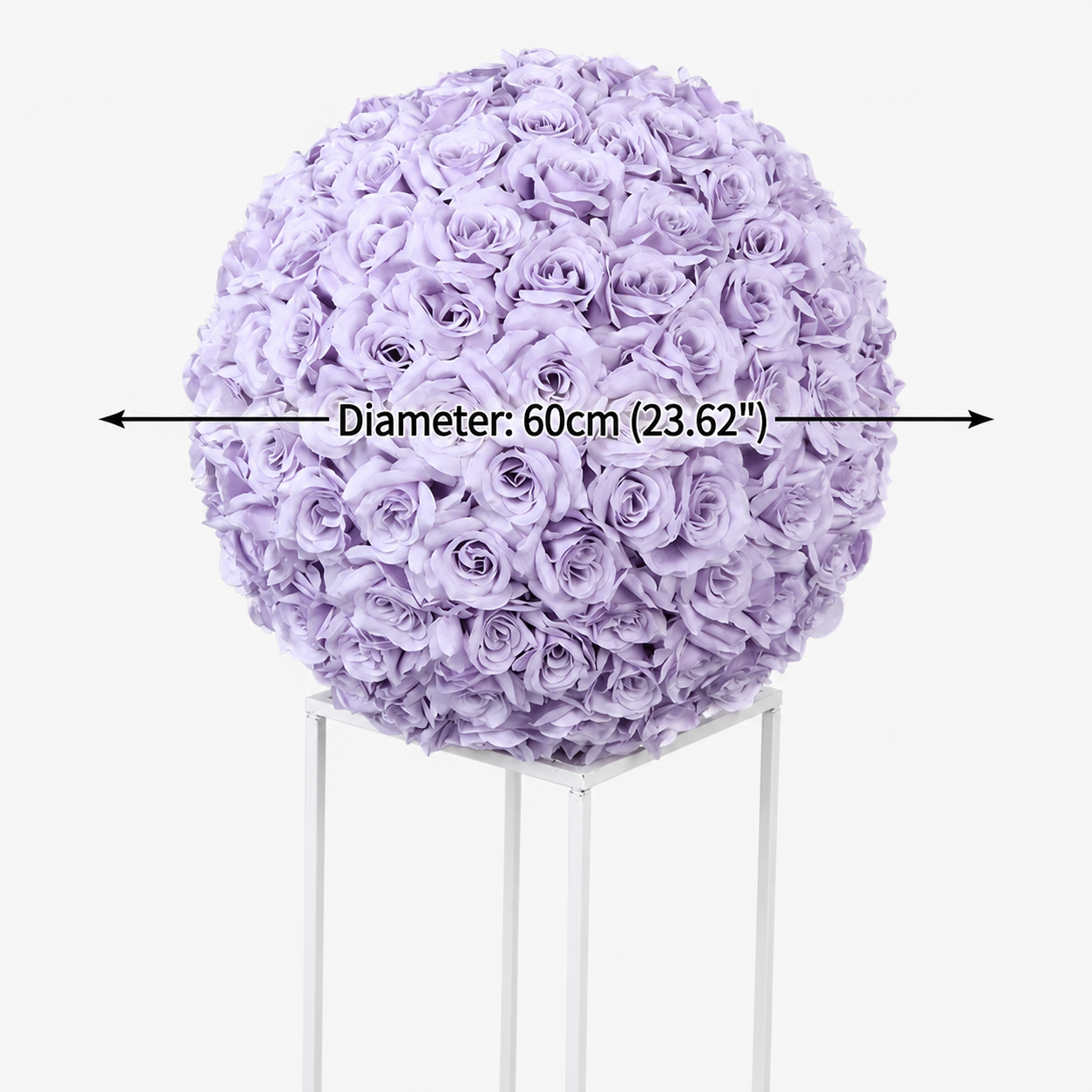 Artificial Rose Flower Ball, Wedding Arch Decor, Lavender, 60CM