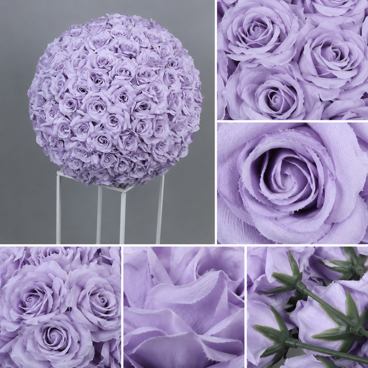 Artificial Rose Flower Ball, Wedding Arch Decor, Lavender, 40CM
