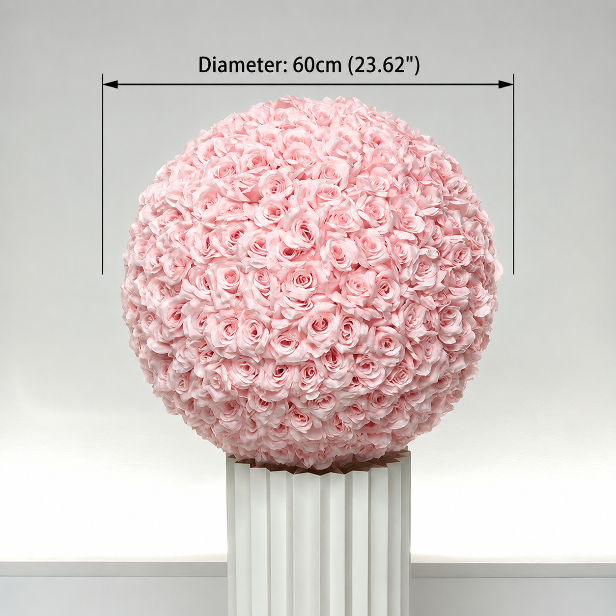  Artificial Rose Flower Ball, Wedding Arch Decor, Blush Pink, 60CM