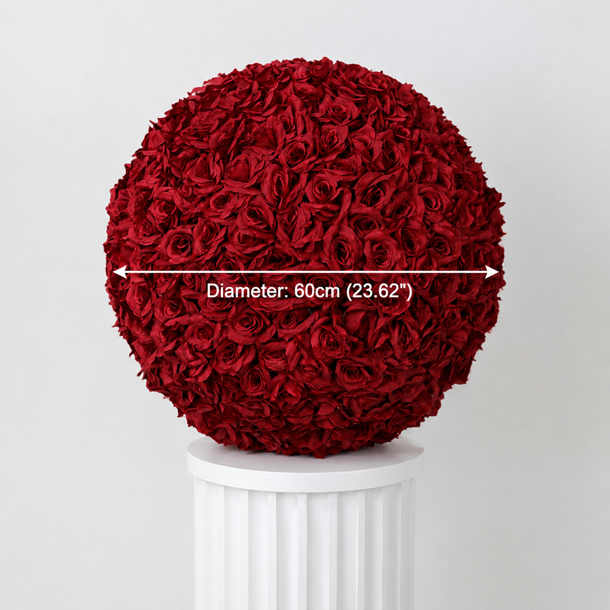Artificial Rose Flower Ball, Wedding Arch Decor, Dark Red, 60CM