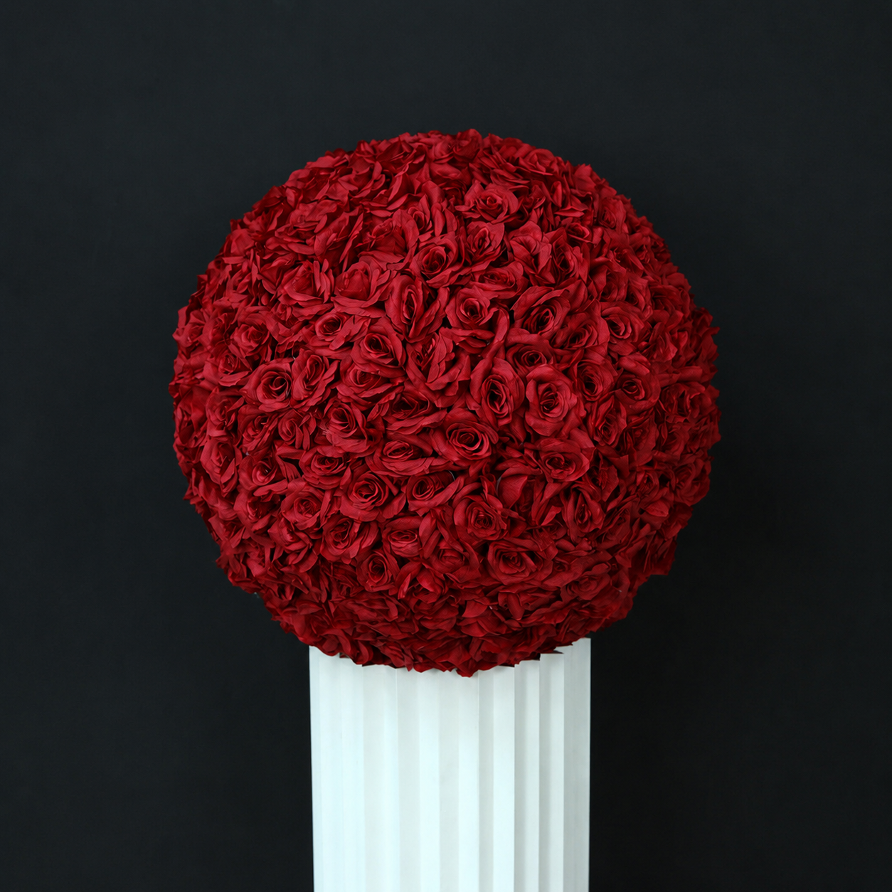 Artificial Rose Flower Ball, Wedding Arch Decor, Dark Red, 40CM