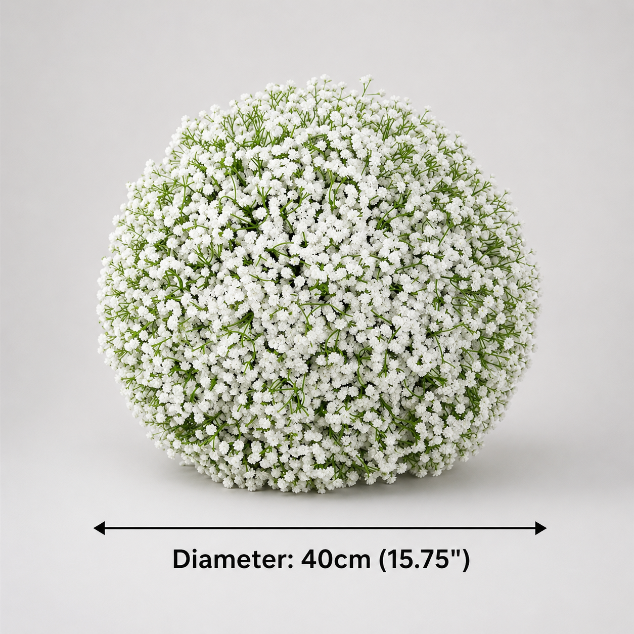 Baby's Breath Kissing Ball for Wedding Arch Decor, 15.75 IN