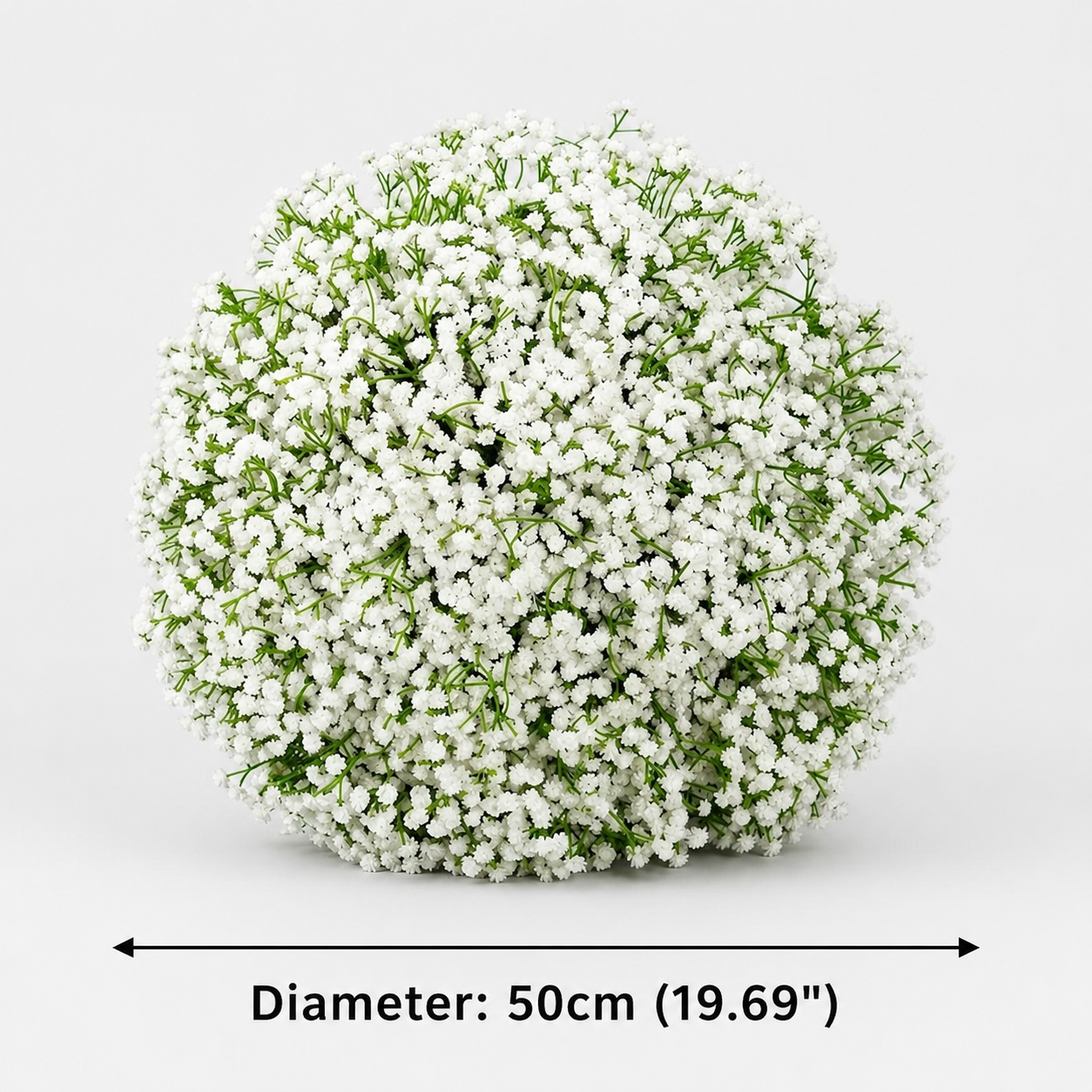Baby's Breath Kissing Ball for Wedding Arch Decor,   19.69 IN / 50CM Diameter