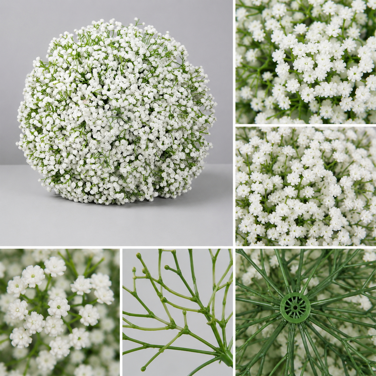Baby's Breath Kissing Ball for Wedding Arch Decor, 15.75 IN
