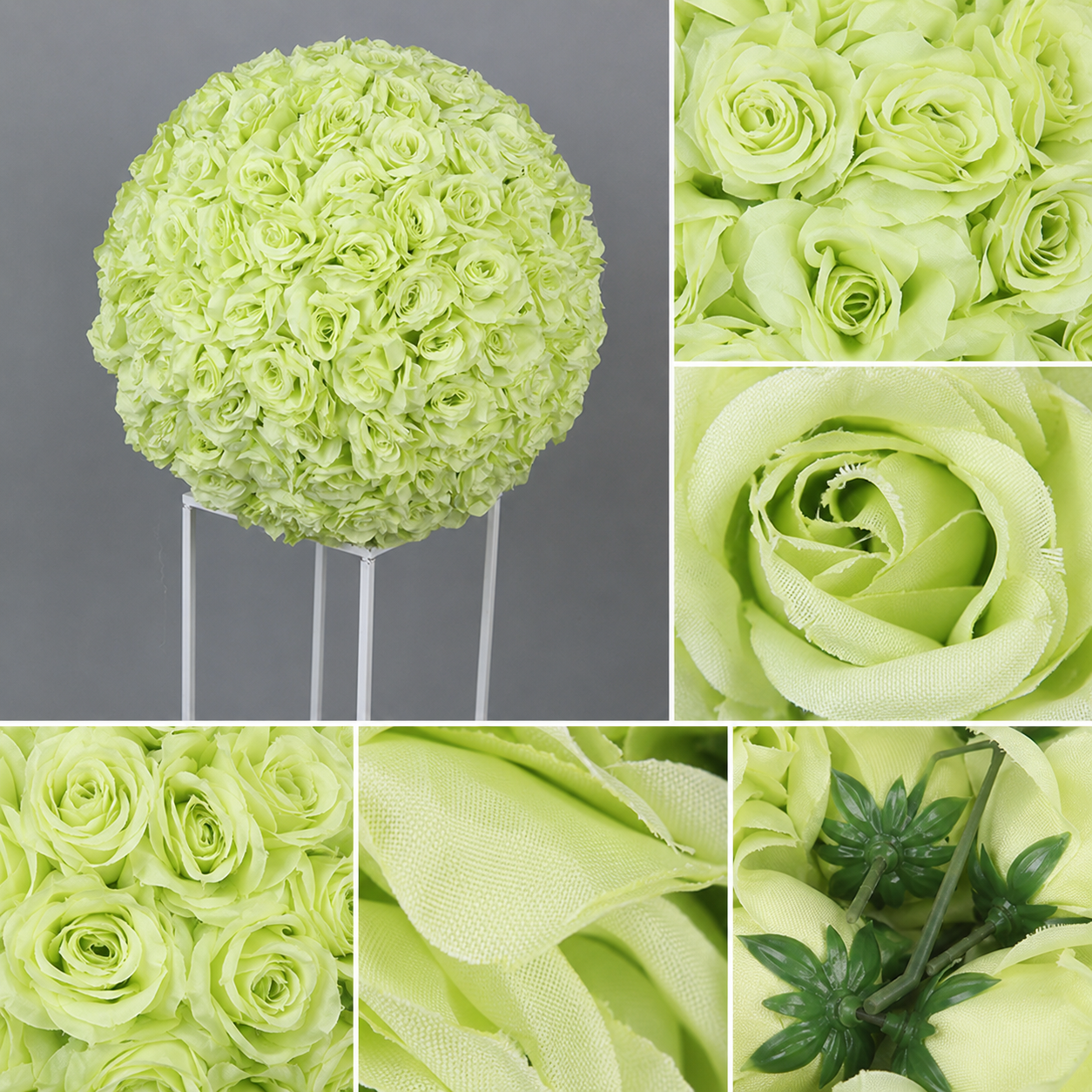 Artificial Rose Flower Ball, Wedding Arch Decor, Lime Green, 50CM