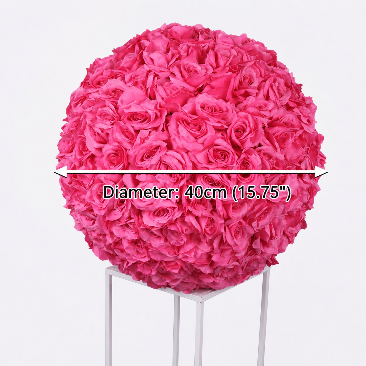 Artificial Rose Flower Ball, Wedding Arch Decor, Hot Pink, 40CM