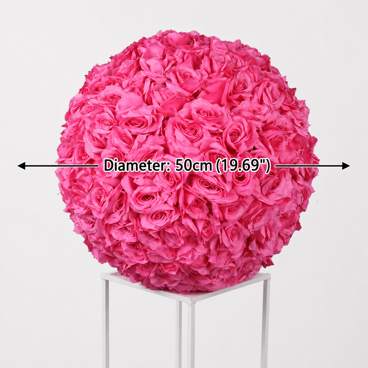 Artificial Rose Flower Ball, Wedding Arch Decor, Hot Pink, 50CM