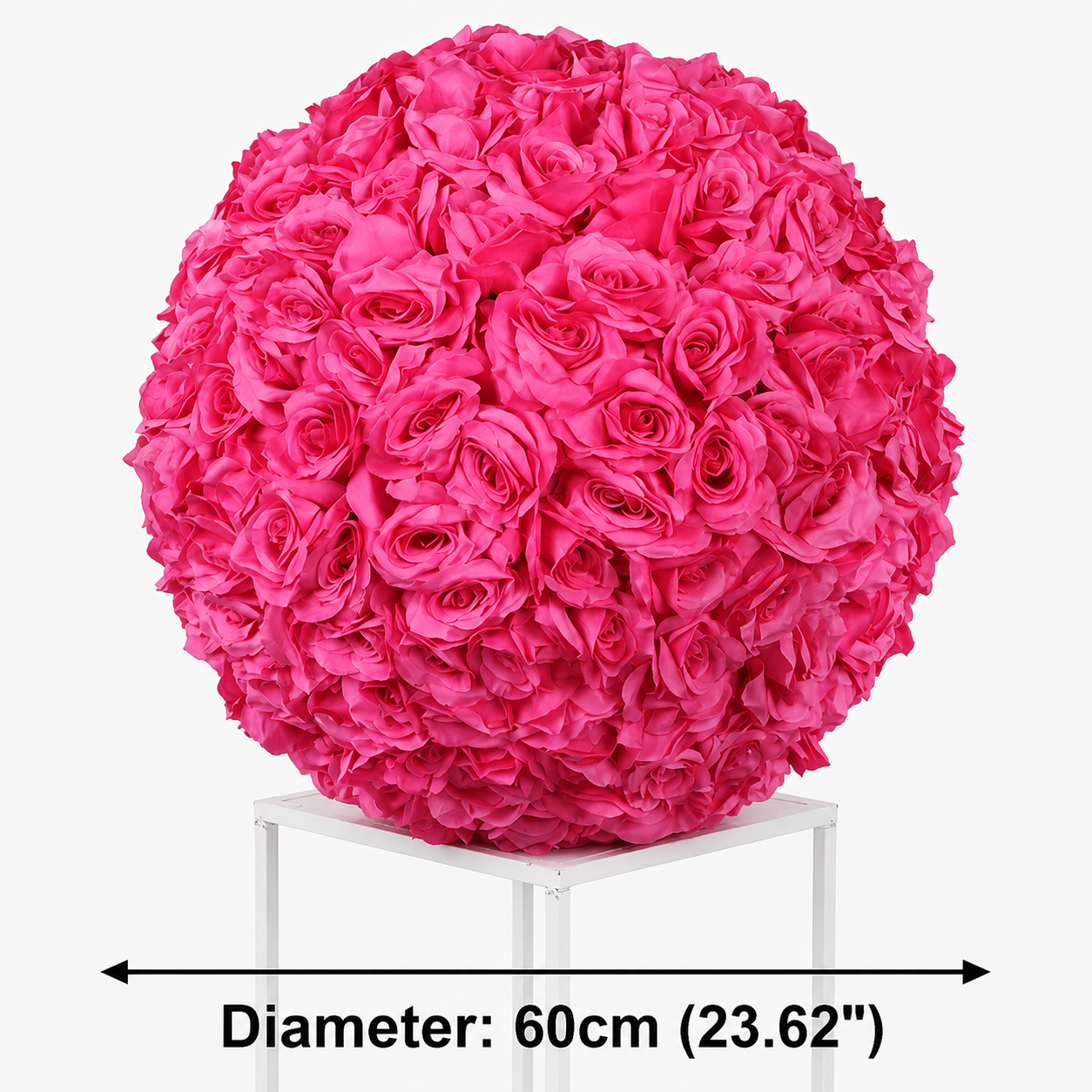 Artificial Rose Flower Ball, Wedding Arch Decor, Hot Pink, 60CM