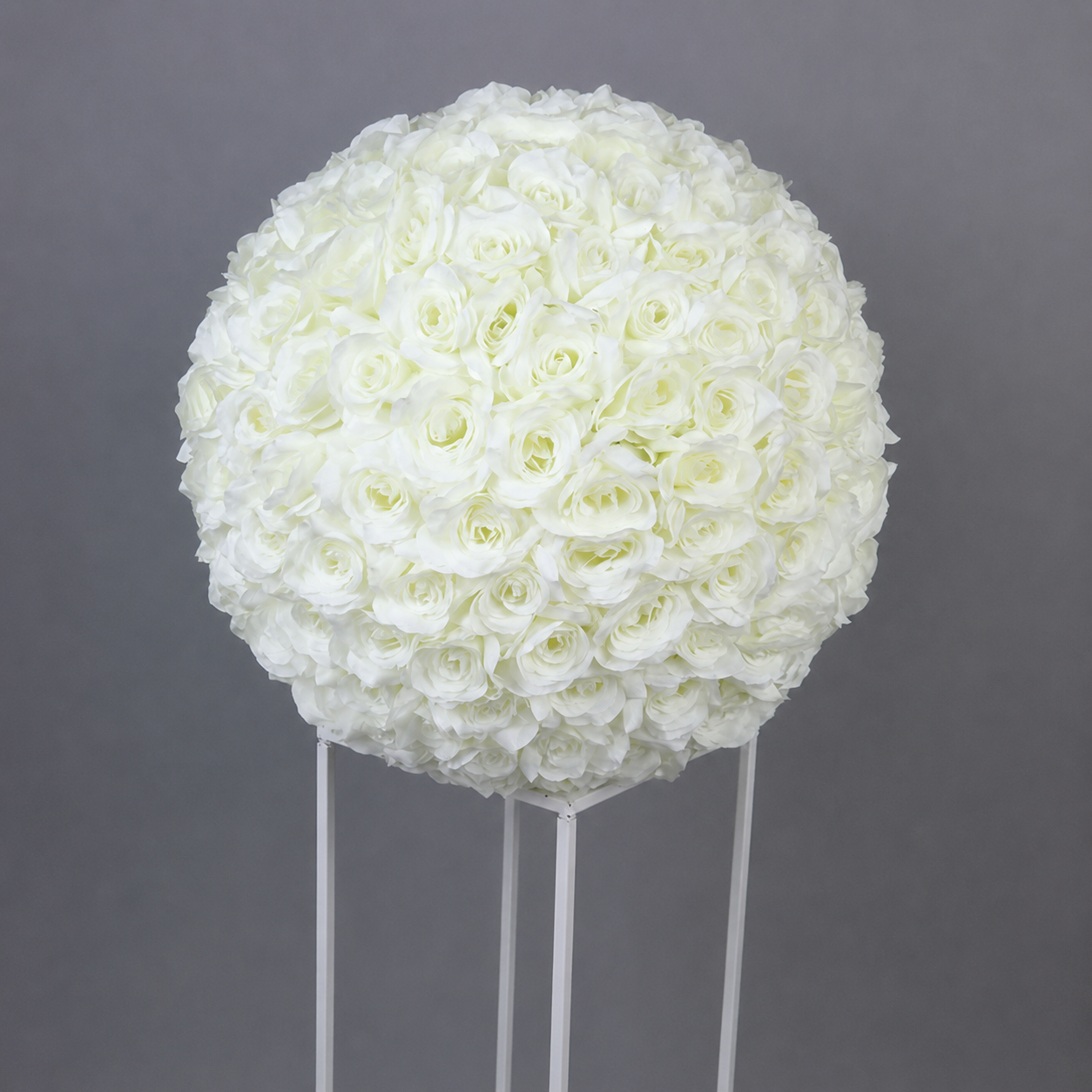 Artificial Rose Flower Ball, Wedding Arch Decor, Ivory White, 50CM