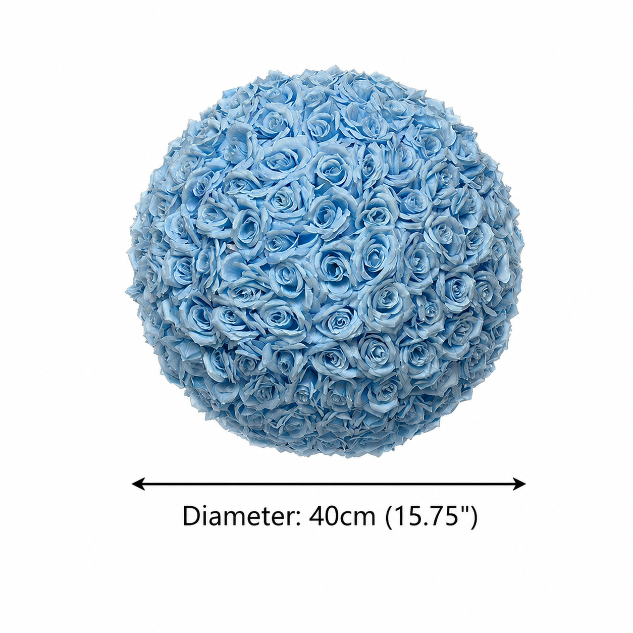 Artificial Rose Flower Ball, Wedding Arch Decor, Light Blue, 40CM