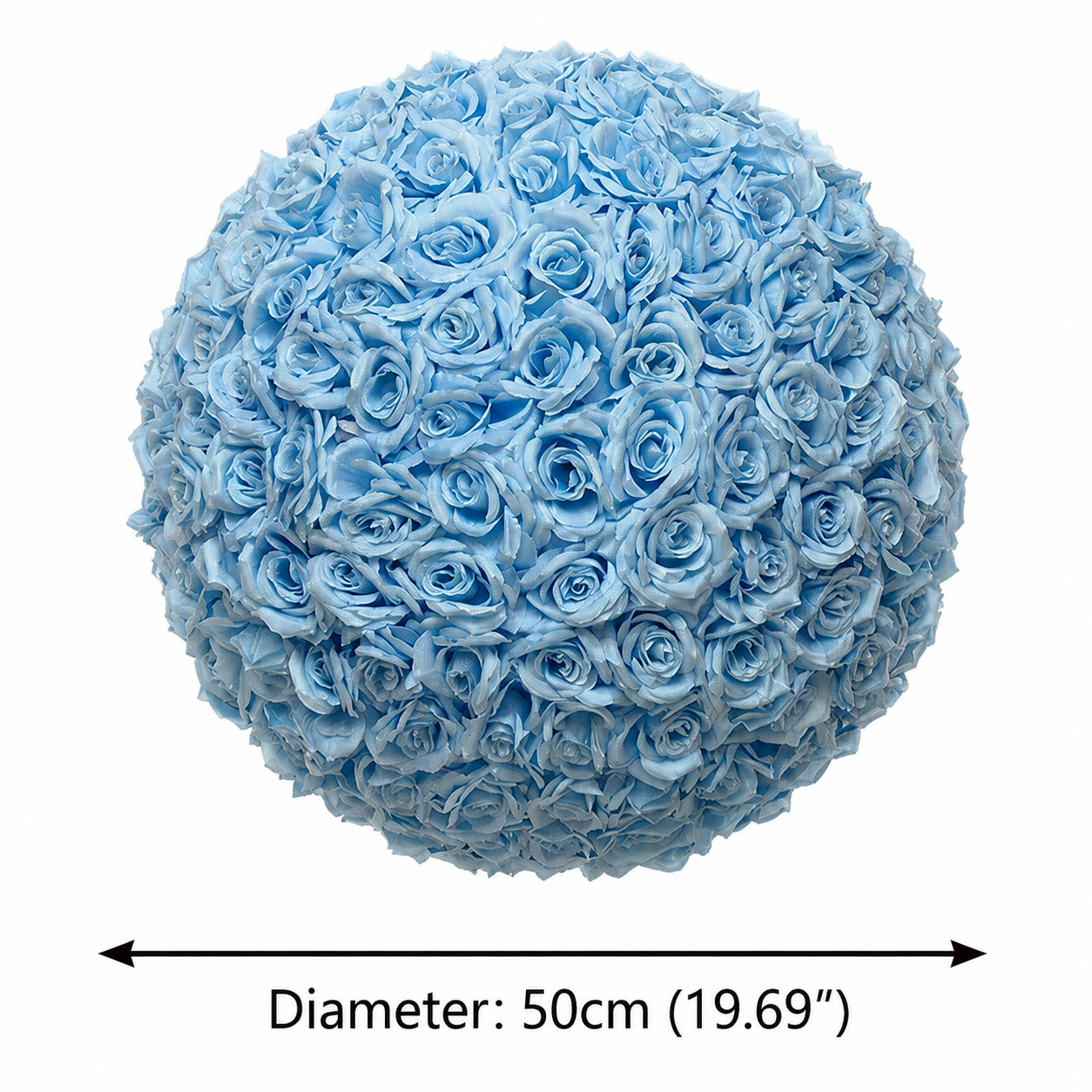 Artificial Rose Flower Ball, Wedding Arch Decor, Light Blue, 50CM