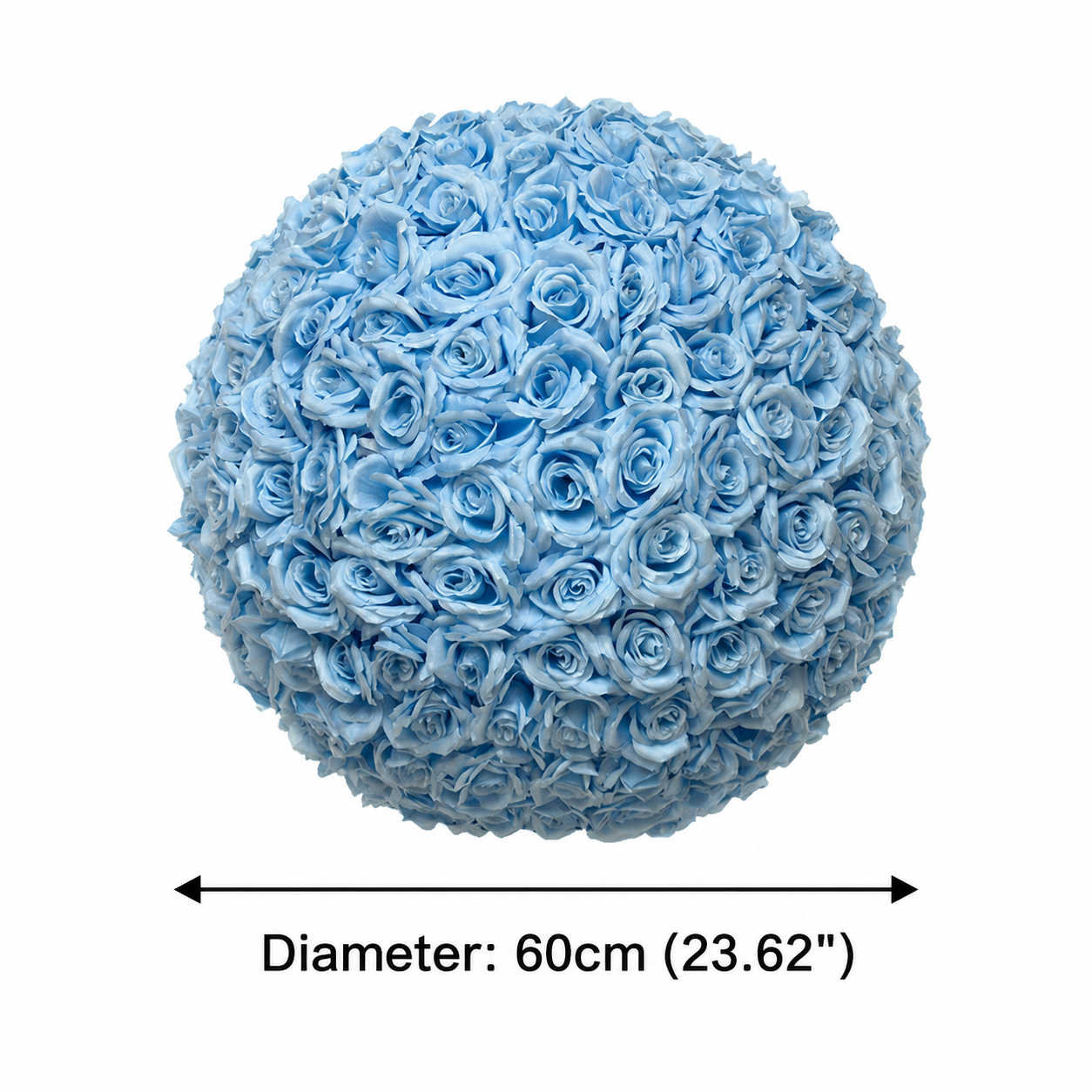  Artificial Rose Flower Ball, Wedding Arch Decor, Light Blue, 60CM