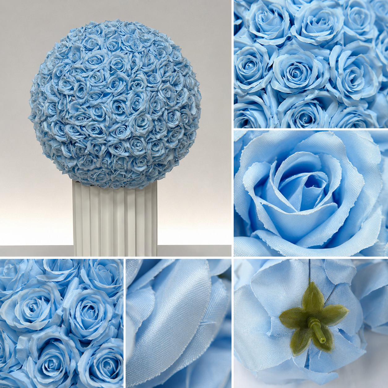  Artificial Rose Flower Ball, Wedding Arch Decor, Light Blue, 60CM
