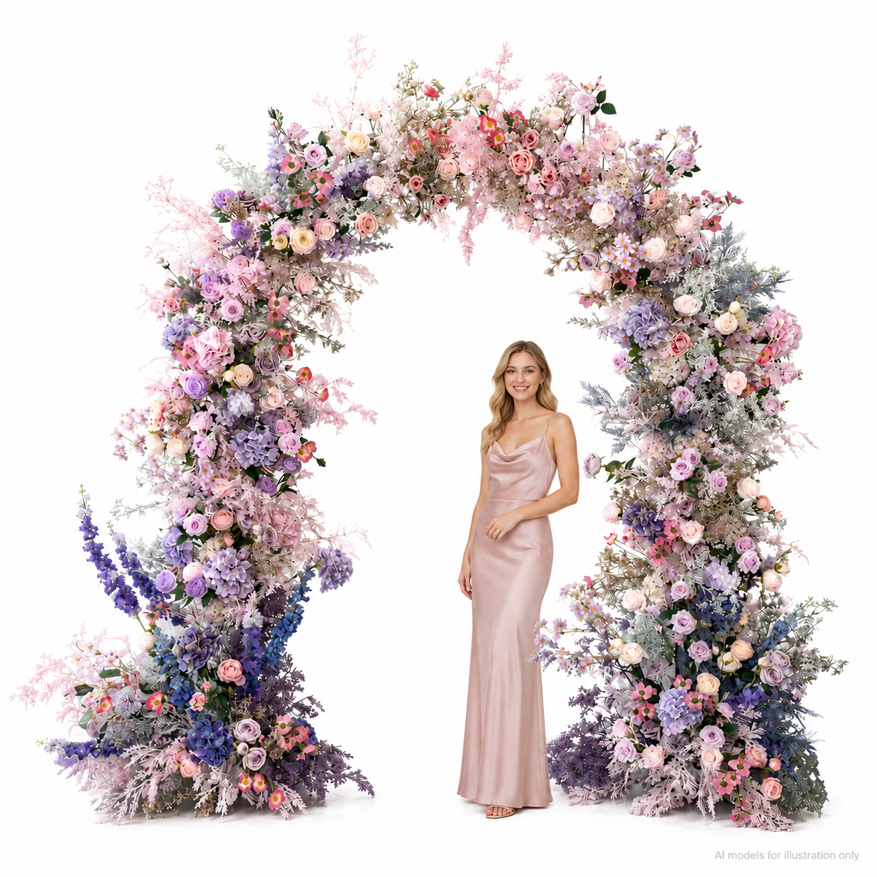  Artificial Floral Arch Decoration with Matching Stand Lavender Fairy Garden