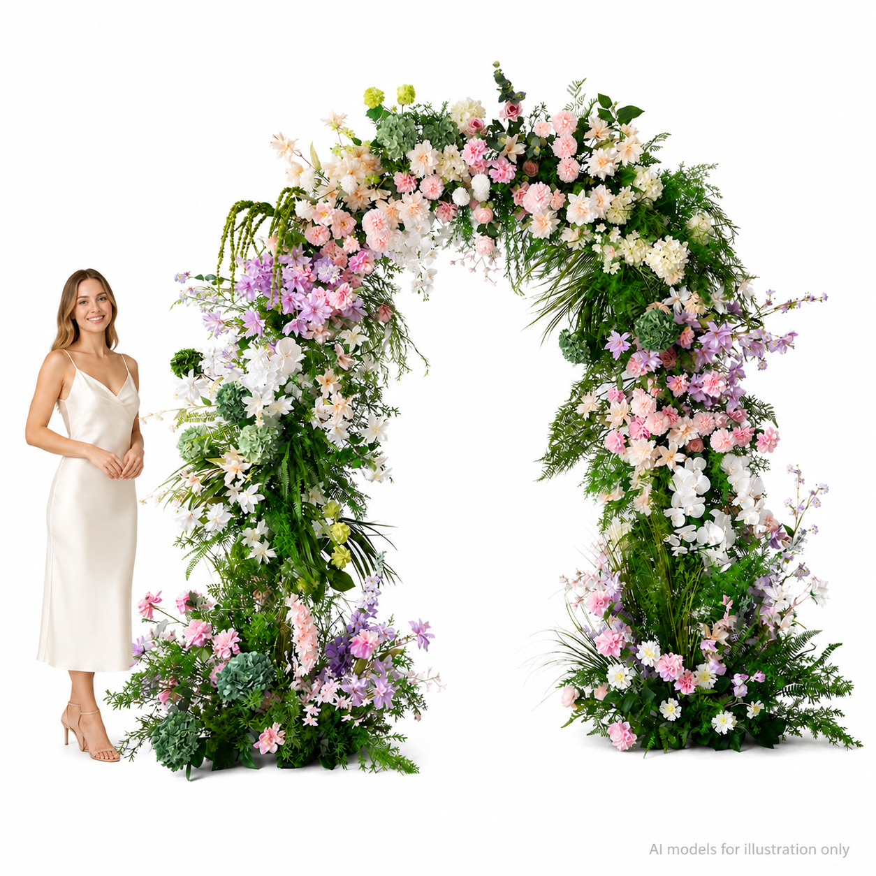Artificial Floral Arch Decoration with Matching Stand Sage Blush Garden