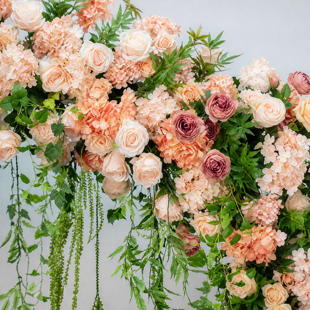 Artificial Round Flower Arch, 6.6 ft Wedding Backdrop Stand champagne