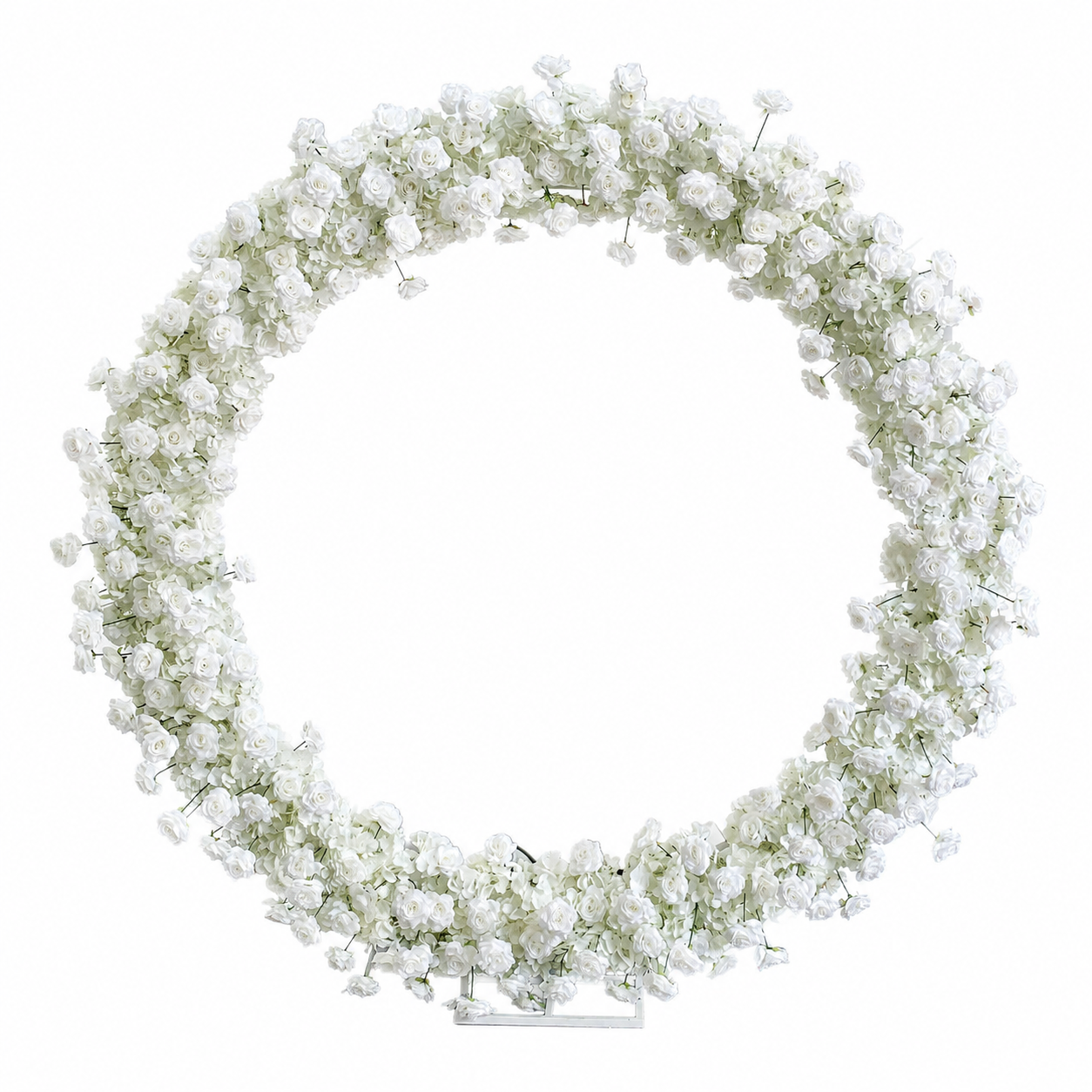 Artificial Round Flower Arch, 6.6 ft Wedding Backdrop Stand white