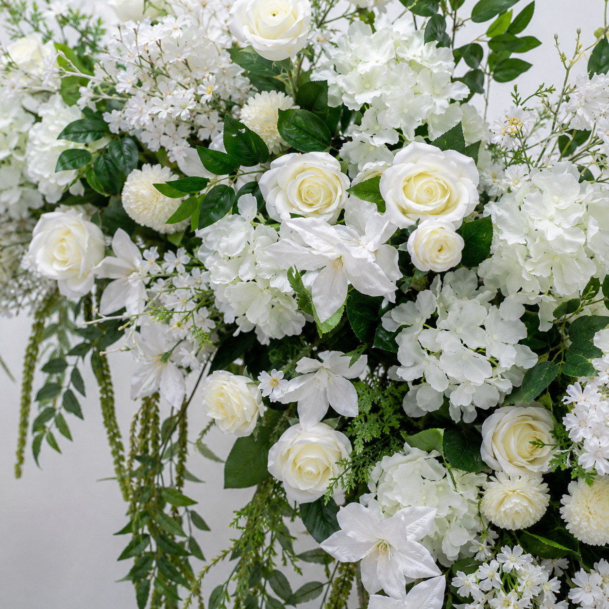Artificial Round Flower Arch, 6.6 ft Wedding Backdrop Stand white