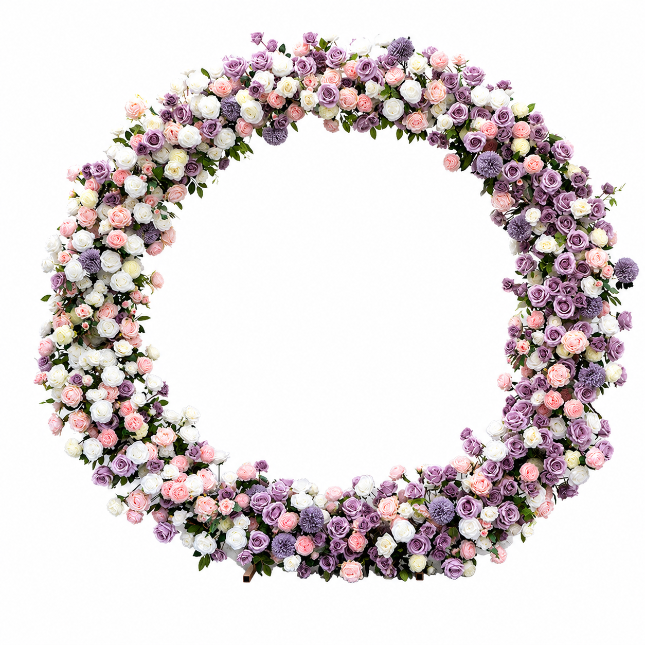 Artificial Round Flower Arch, 6.6 ft Wedding Backdrop Stand purple