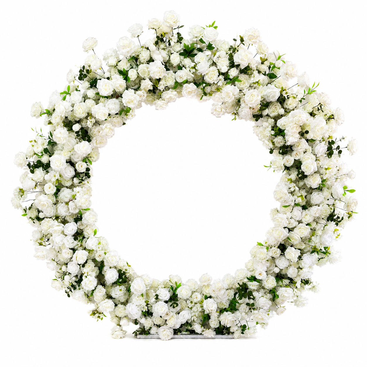 Artificial Round Flower Arch, 6.6 ft Wedding Backdrop Stand white