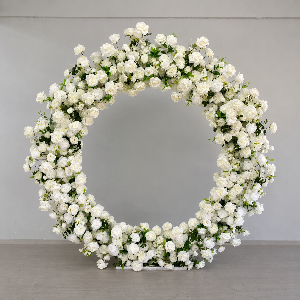 Artificial Round Flower Arch, 6.6 ft Wedding Backdrop Stand white