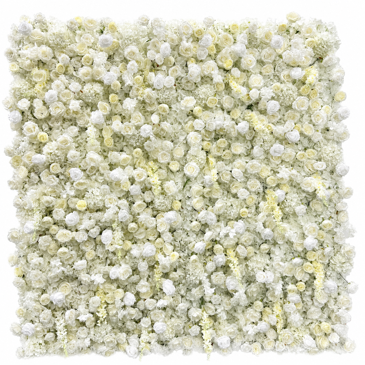 Artificial Flower Wall Backdrop, 94.5 x 94.5 in, Metal Frame