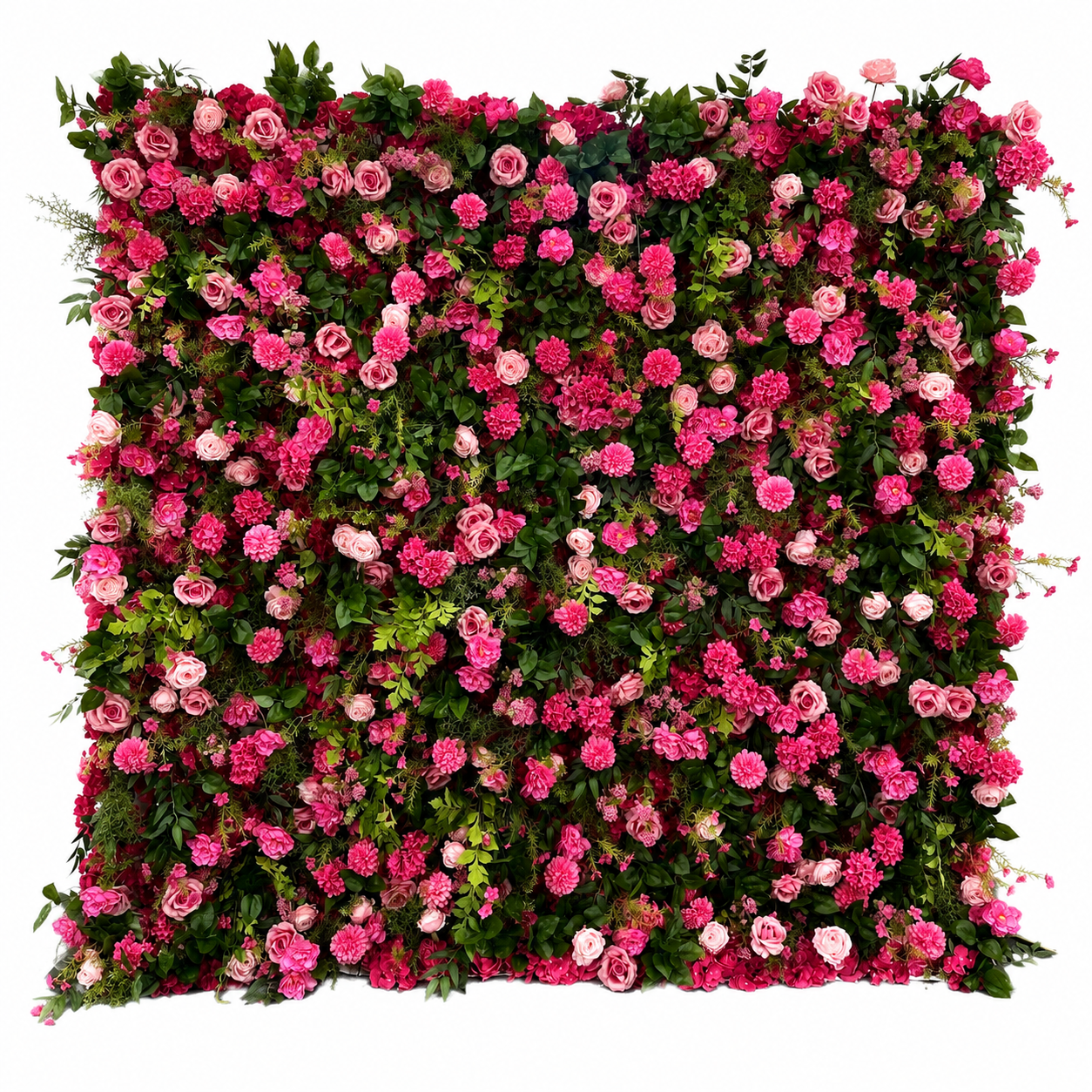	Pink Garden Greenery	Pink Garden Greenery Artificial Flower Wall Backdrop, 94.5 x 94.5 in