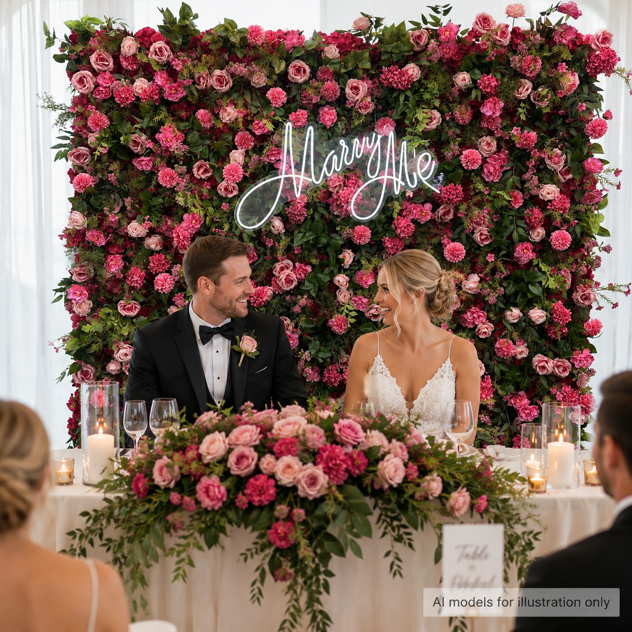 	Pink Garden Greenery	Pink Garden Greenery Artificial Flower Wall Backdrop, 94.5 x 94.5 in