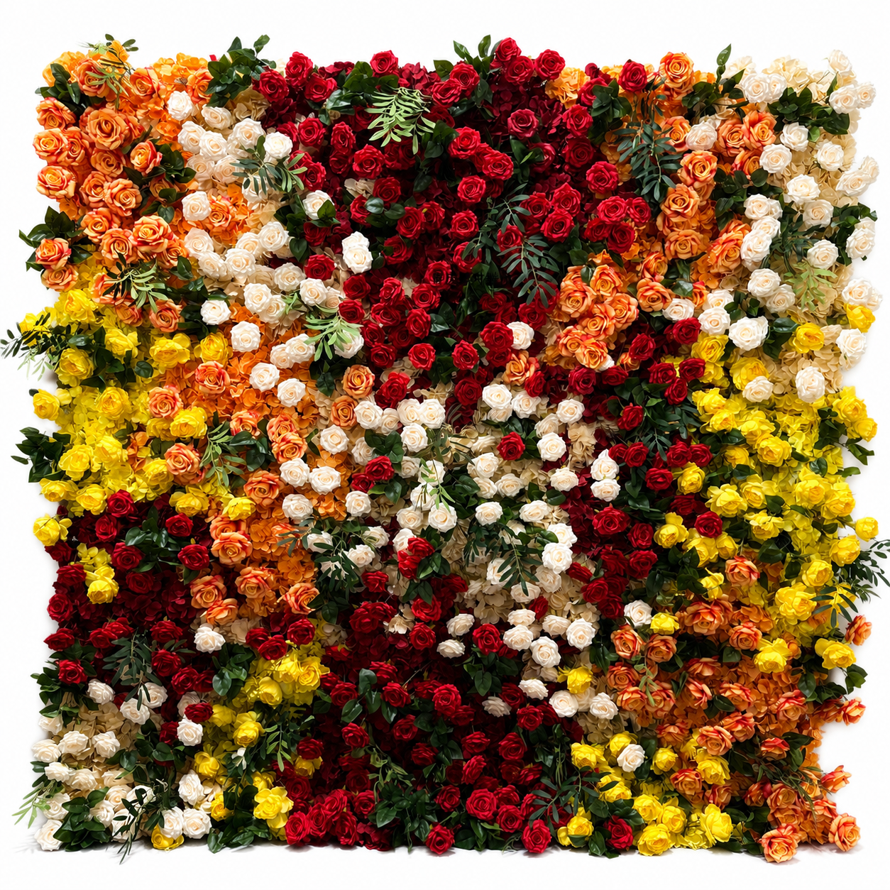 Autumn Mixed Floral Autumn Mix Artificial Flower Wall Backdrop, 94.5 x 94.5 in, Frame