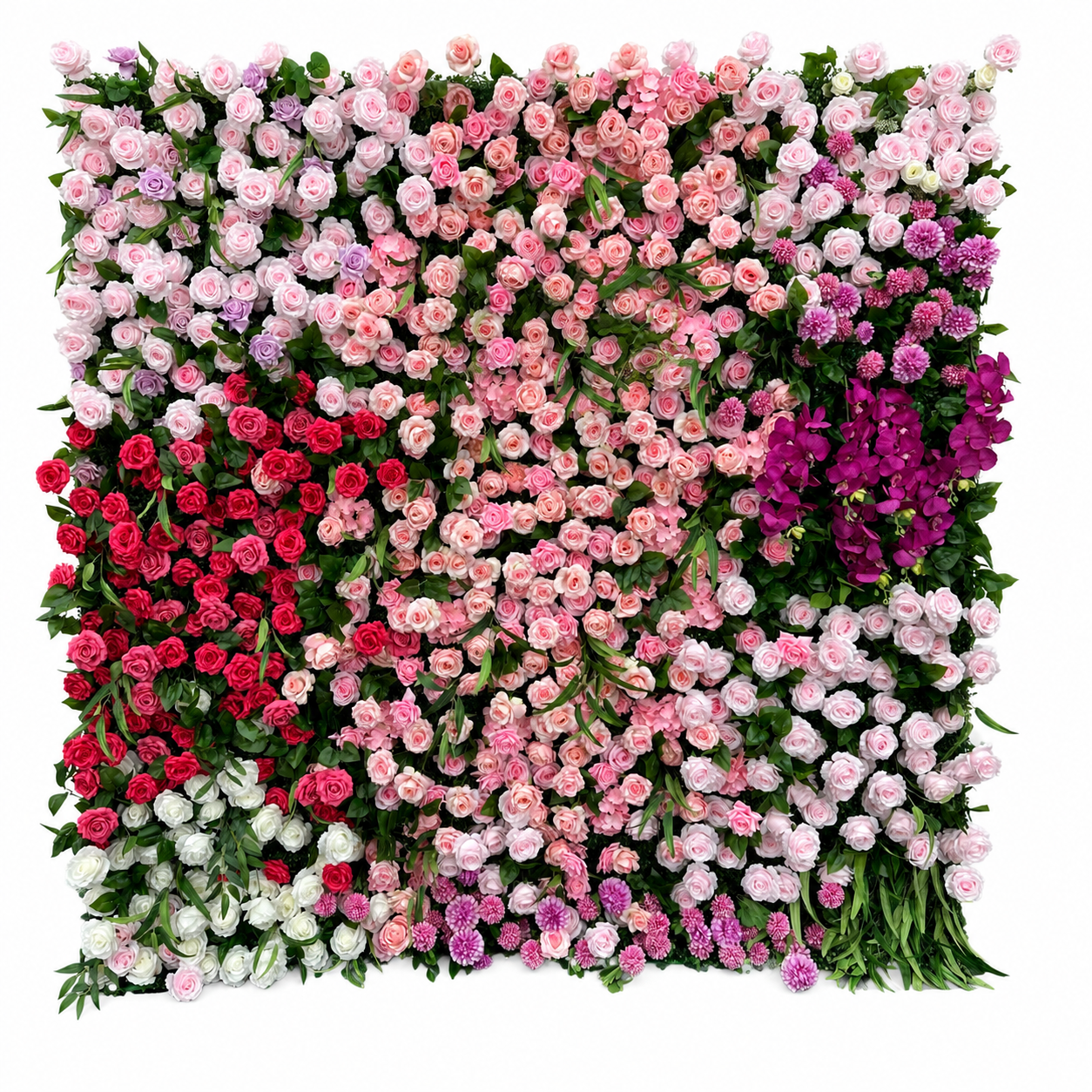 Blush Orchid Garden	Blush Orchid Garden Artificial Flower Wall Backdrop, 94.5 x 94.5 in