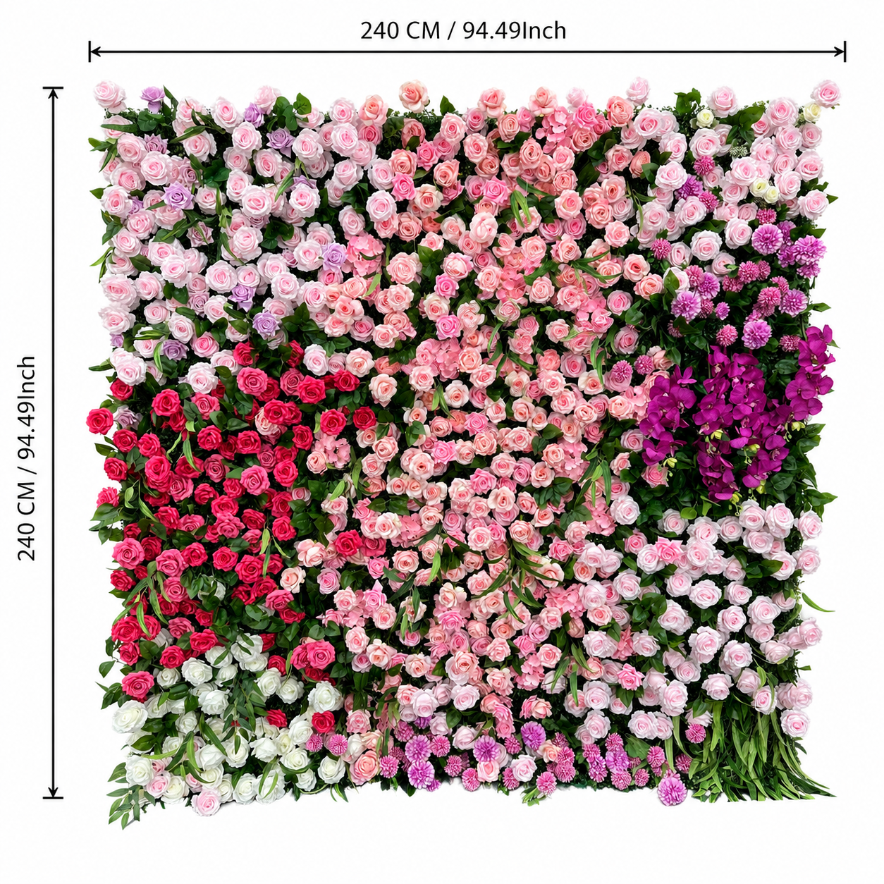 Blush Orchid Garden	Blush Orchid Garden Artificial Flower Wall Backdrop, 94.5 x 94.5 in