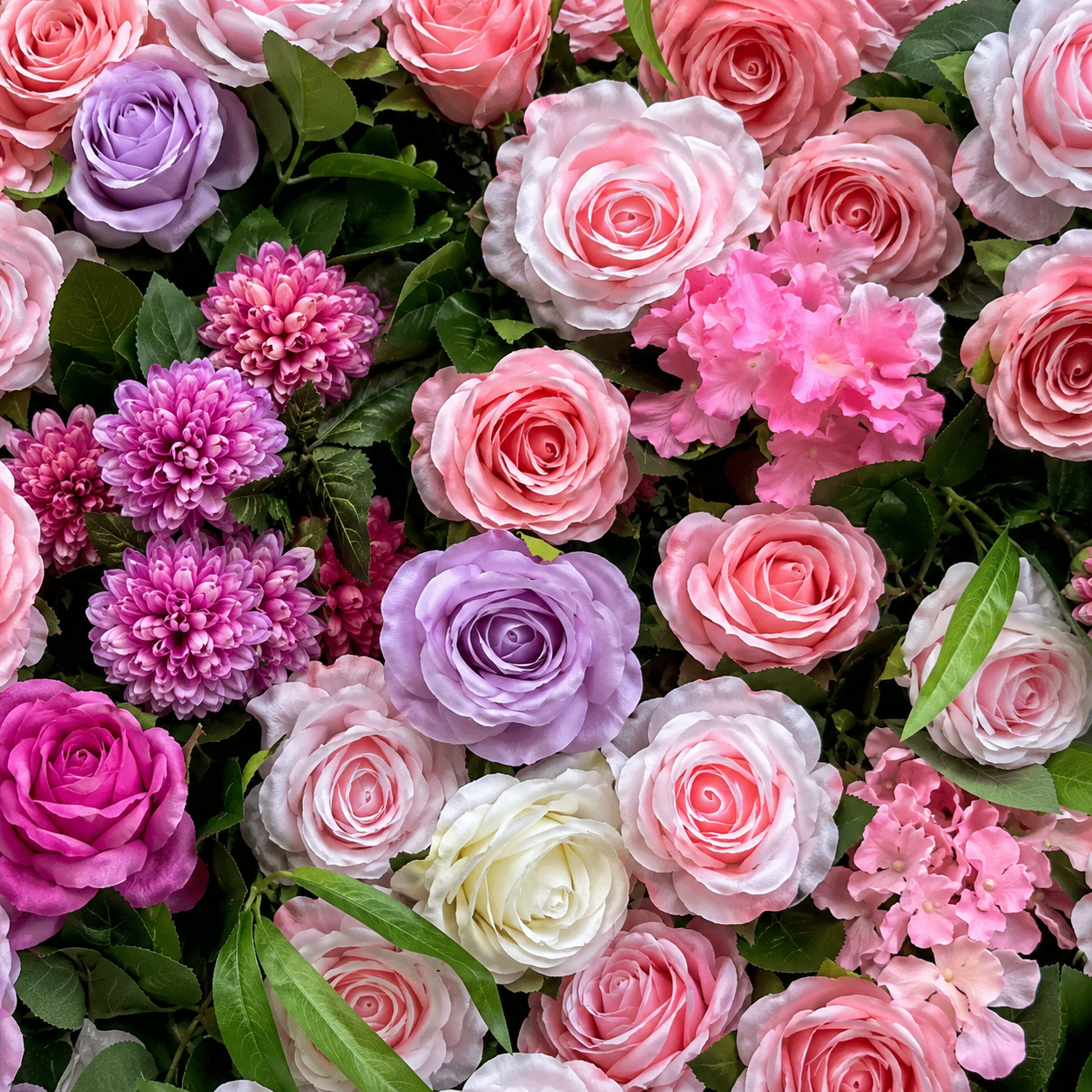 Blush Orchid Garden	Blush Orchid Garden Artificial Flower Wall Backdrop, 94.5 x 94.5 in